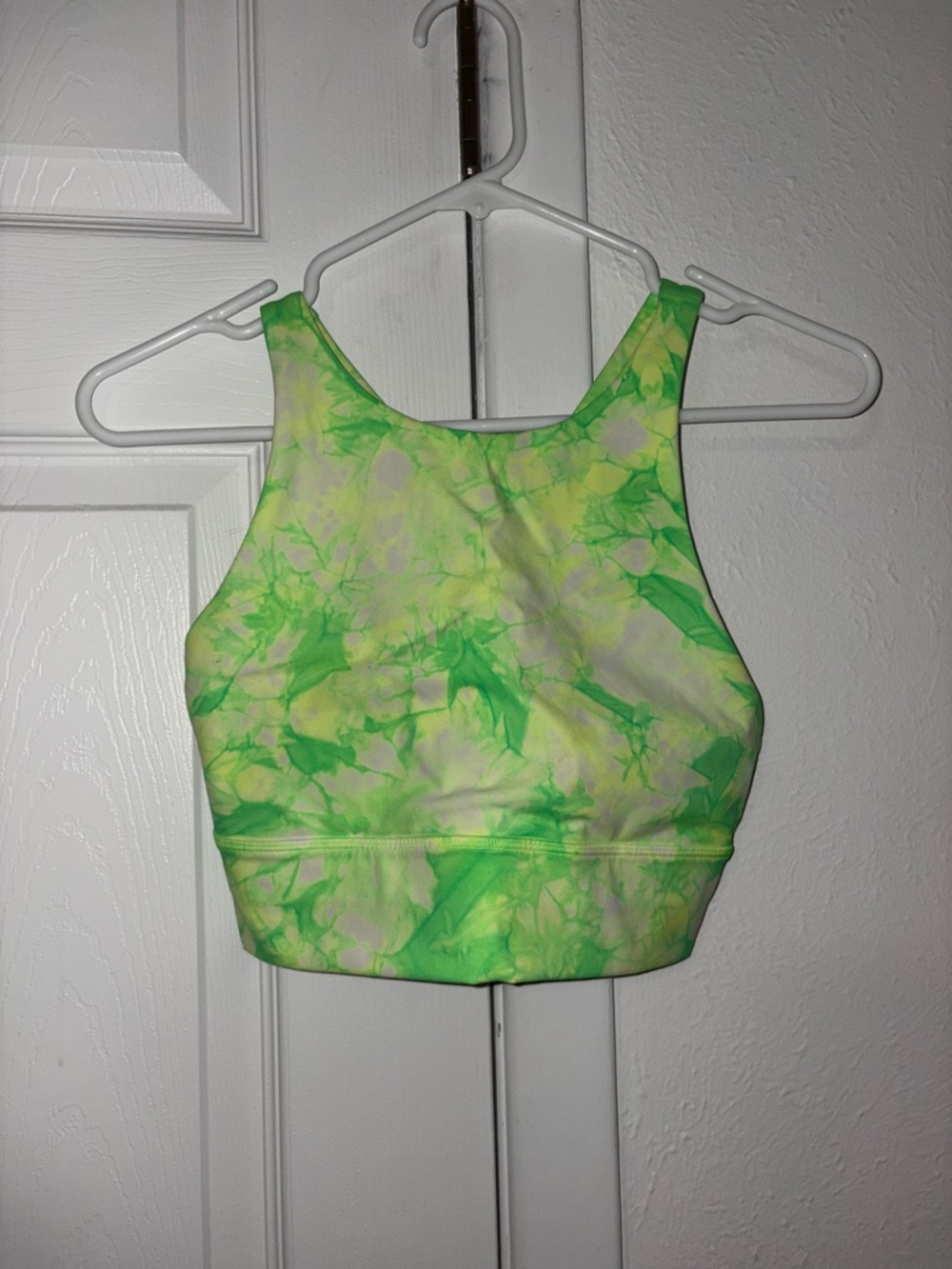 lululemon athletica Neon Lime Tie-Dye Crop Tank